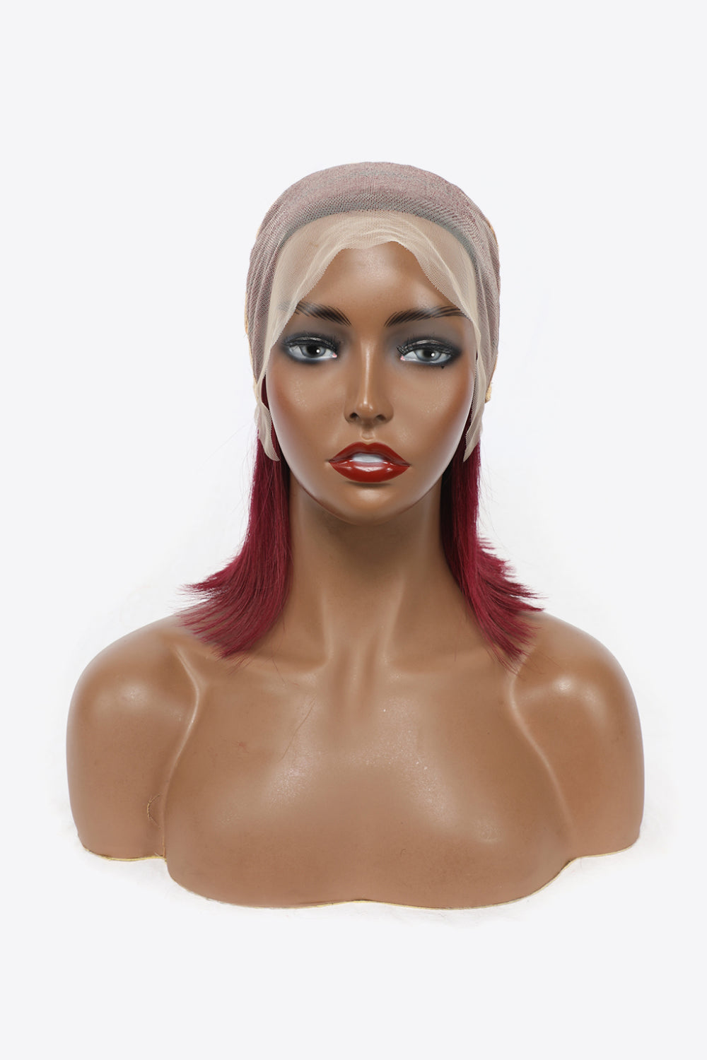 12" Red Lace Front Human Hair Wig