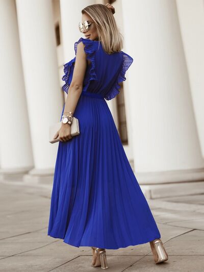 Angelic Flow Cap Sleeve Pleated Dress (5 Variants)