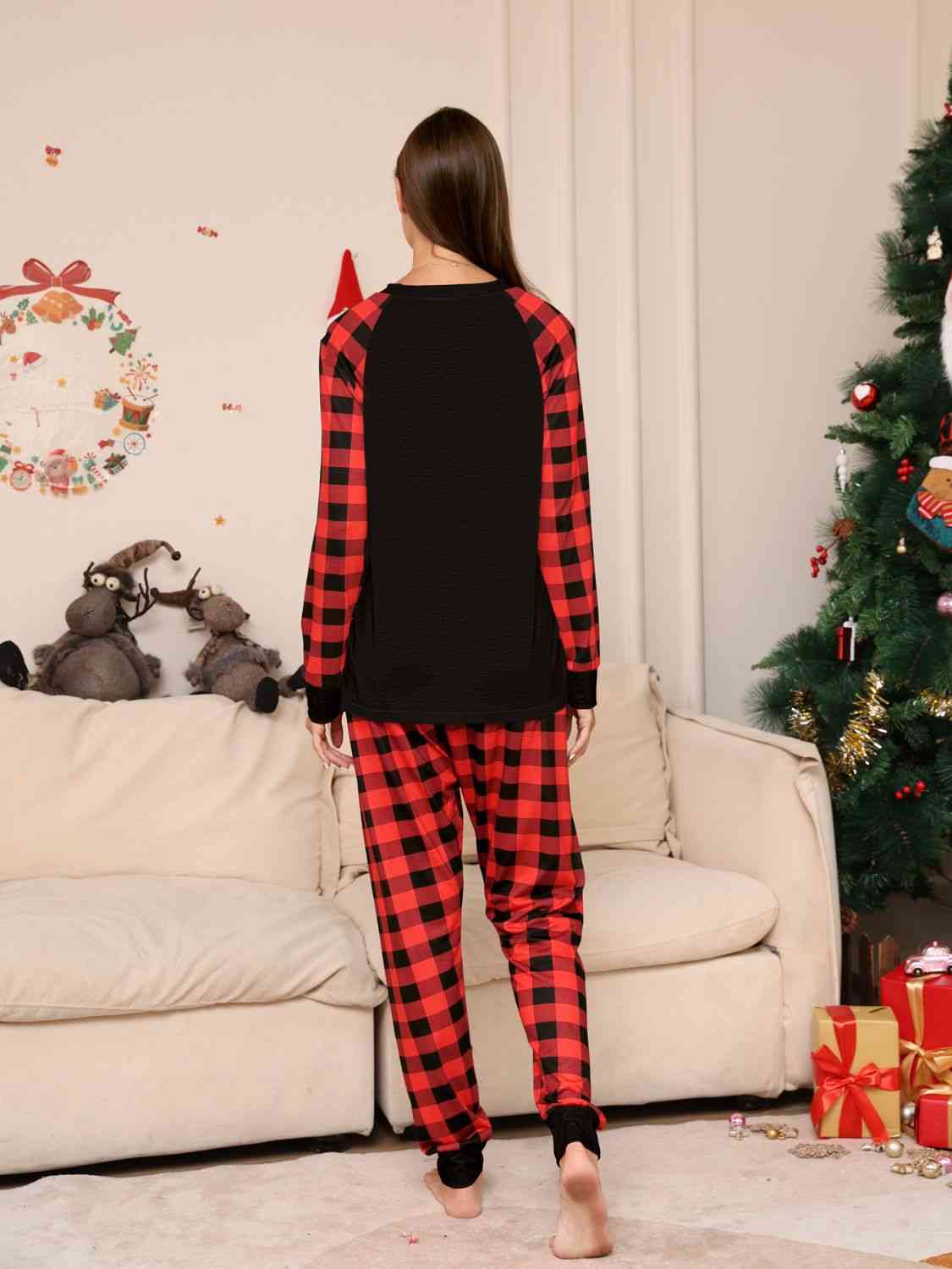 Matching Women's Full Size Plaid Pants Set