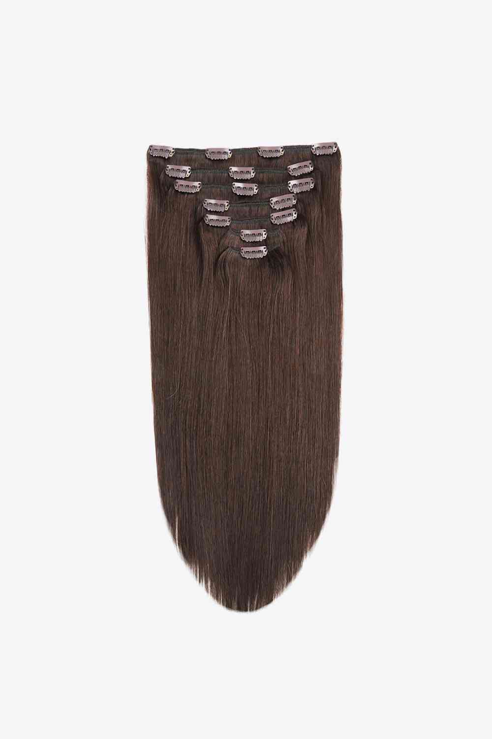 16" Clip-in Straight Indian Human Hair Extensions