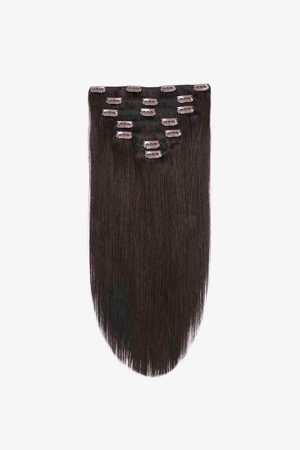 18" Clip-In Straight Indian Human Hair Extensions