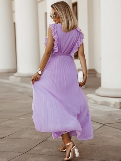 Angelic Flow Cap Sleeve Pleated Dress (5 Variants)