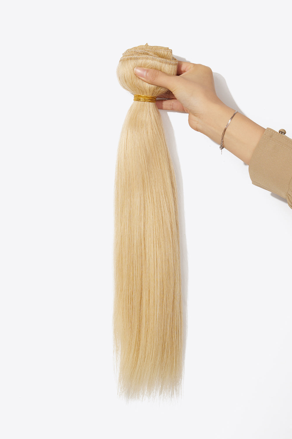 20" Blonde Clip-in Human Hair Extensions