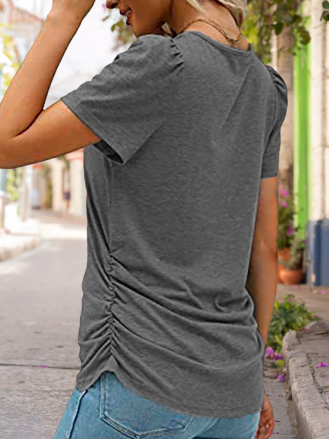 Round Neck Short Sleeve STOP...Graphic T-Shirt