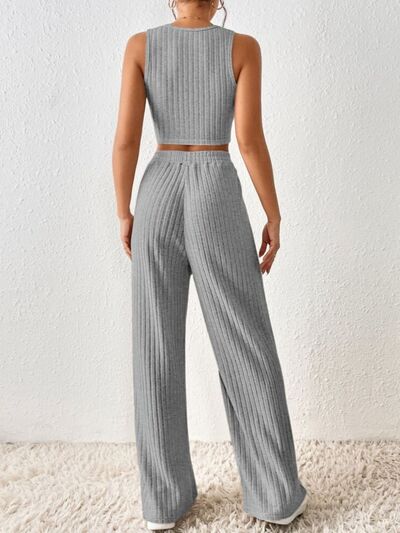 Ribbed Tank & Pants Lounge Set (4 Variants)