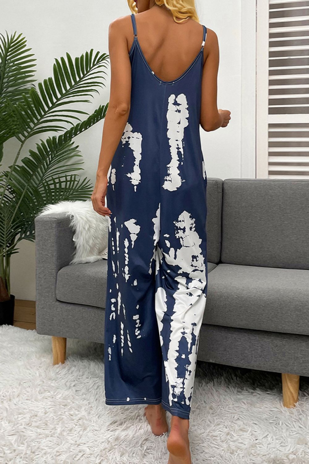 Tie-Dye Spaghetti Strap Jumpsuit with Pockets (9 Variants)