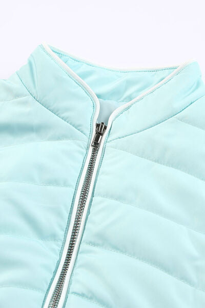 Zip Up Sleeveless Jacket with Pockets