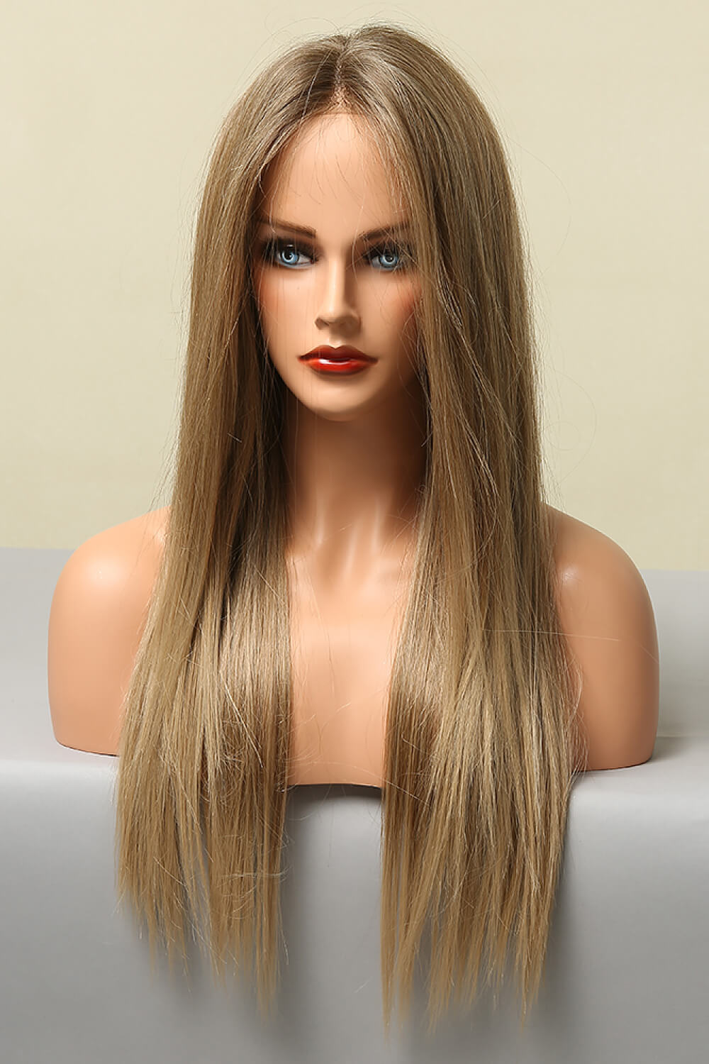 26'' Long Straight Light Brown/Sandy Blonde Lace Front Synthetic Wig