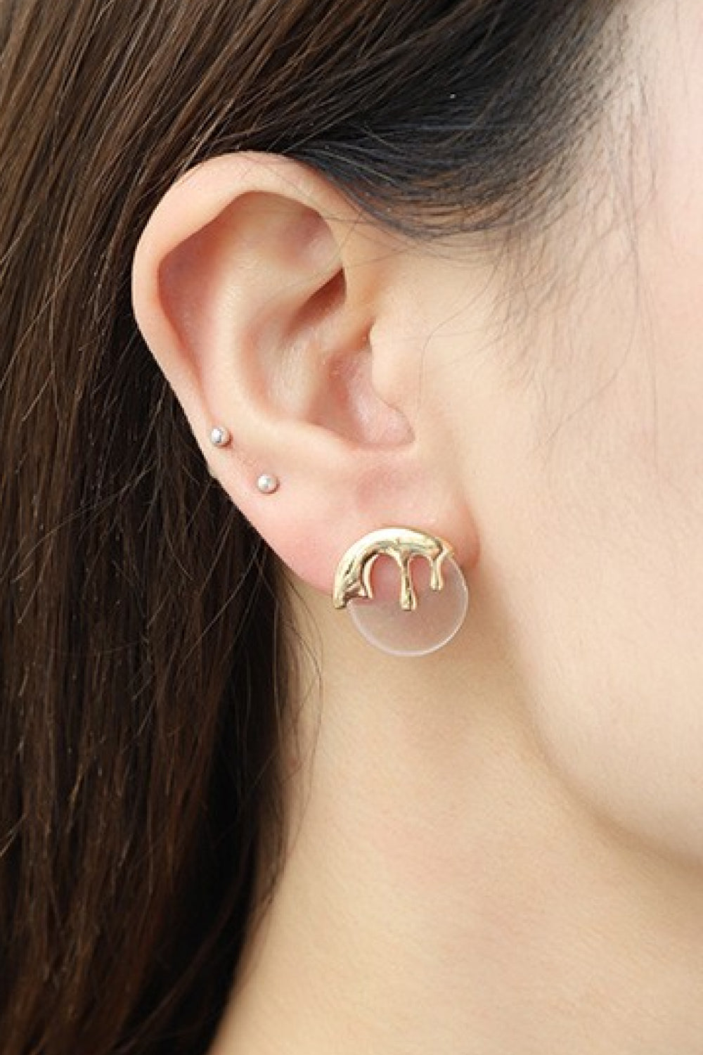 Gold Drip Stud Earrings