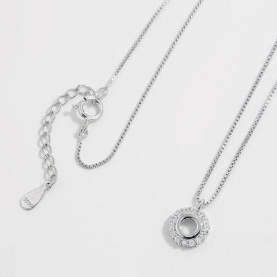 925 Sterling Silver Zircon Pendant Necklace