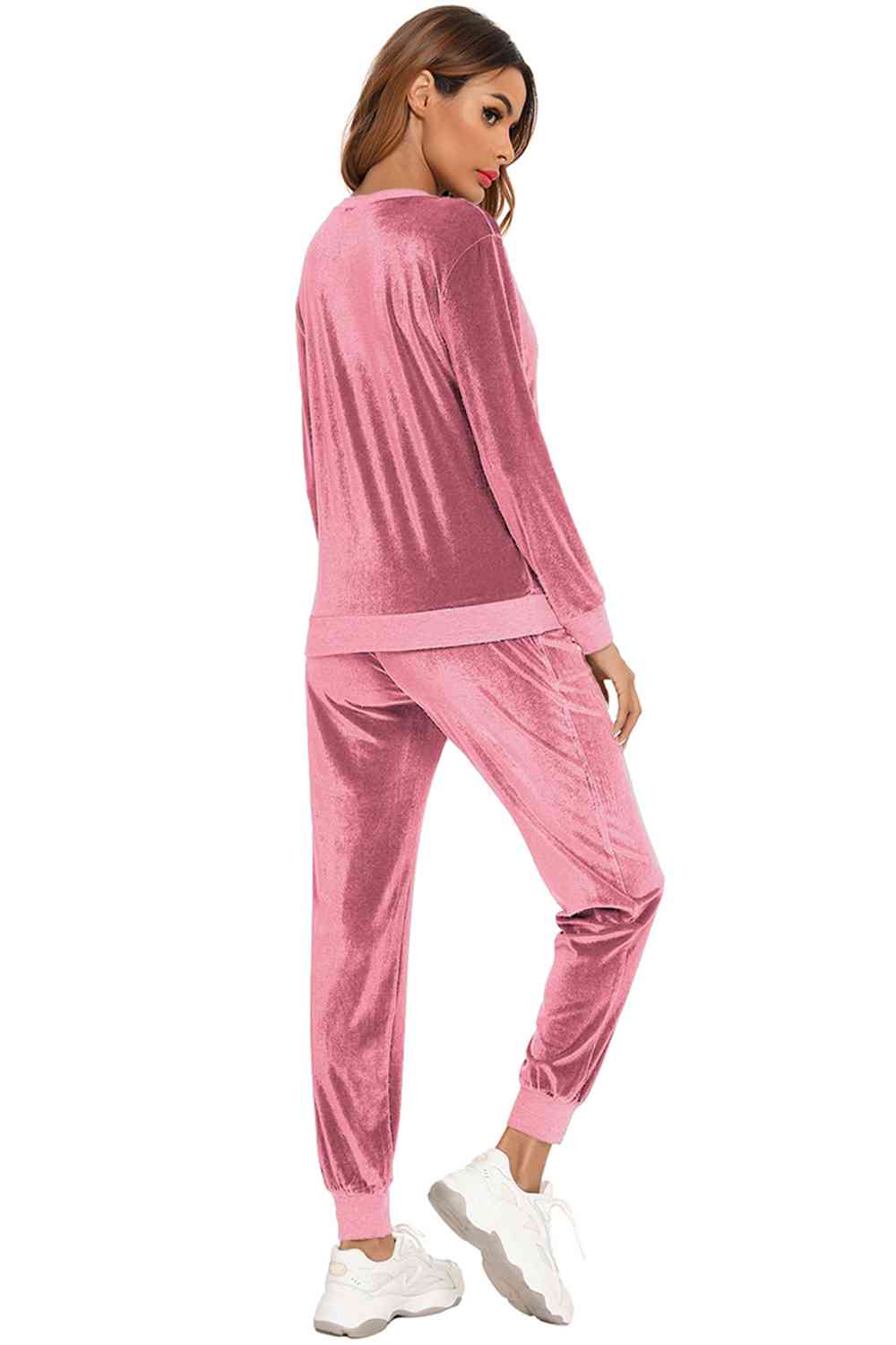 Velour Style Long Sleeve Loungewear Set (3 Variants)