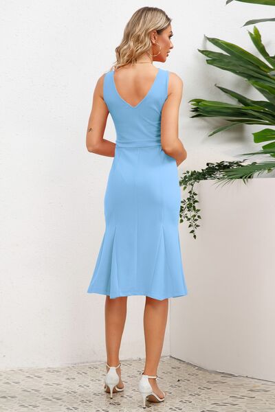 Wide Strap Wrap Fishtail Dress (4 Variants)