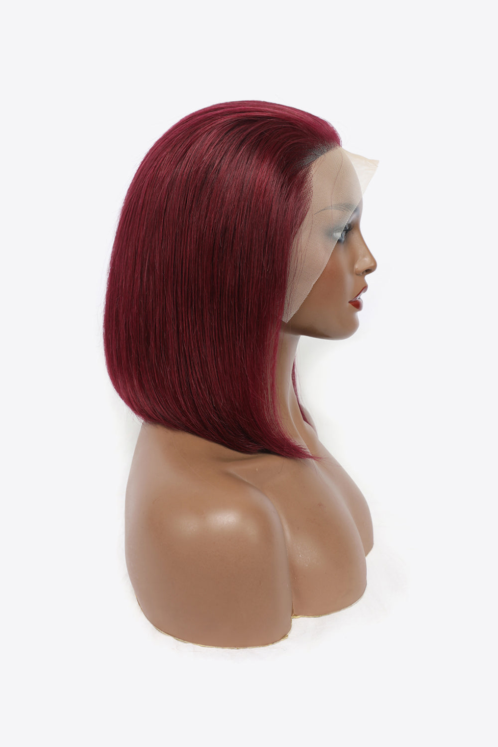 12" Red Lace Front Human Hair Wig