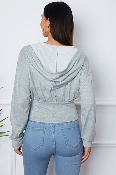 Ruched Half Zip Hooded Jacket