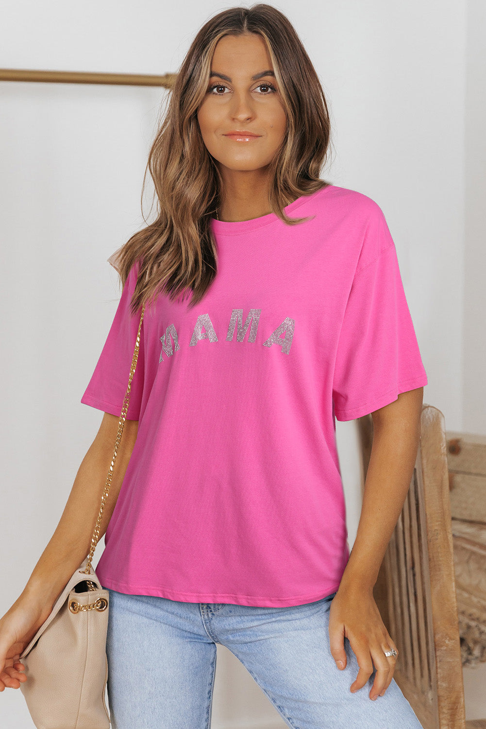 Sparkly MAMA Graphic Tee Shirt