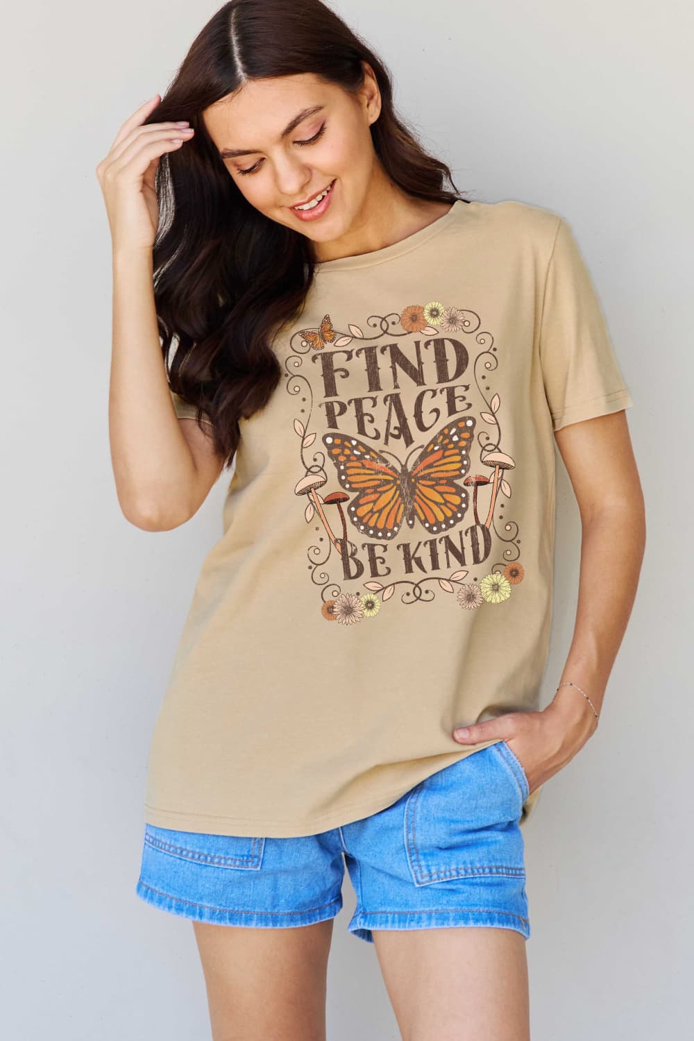 FIND PEACE BE KIND Graphic T-Shirt (Regular-Full Sizes)