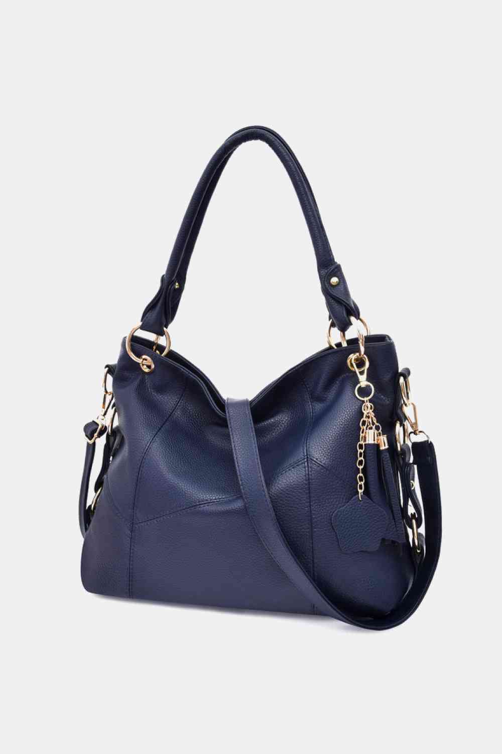 Navy and Gold Shoulder Tote Bag