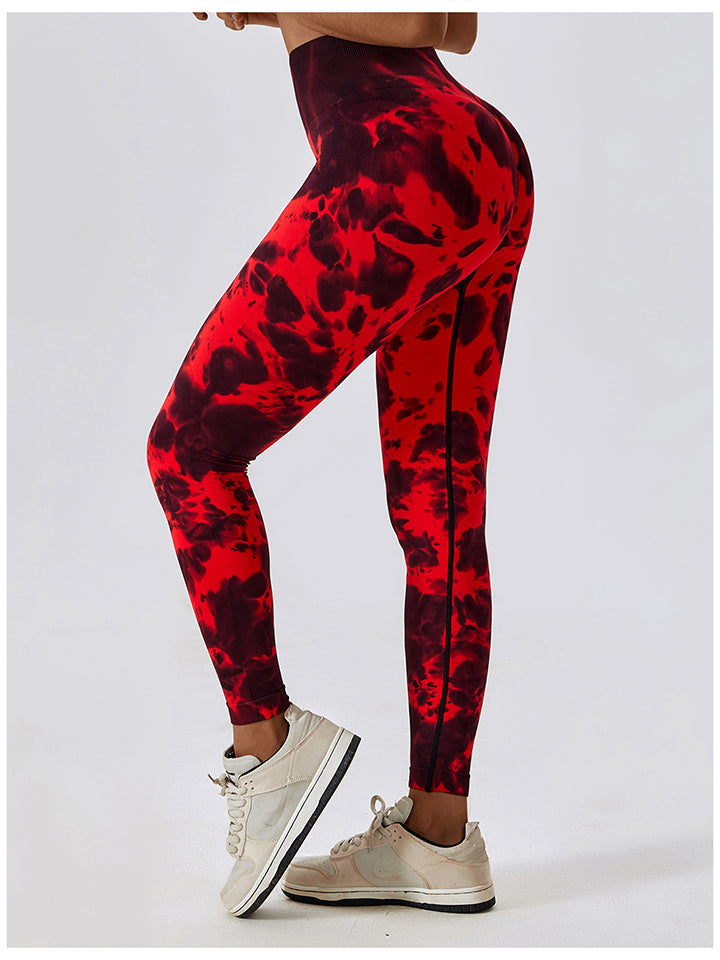 Tie Dye Wide Waistband Active Leggings