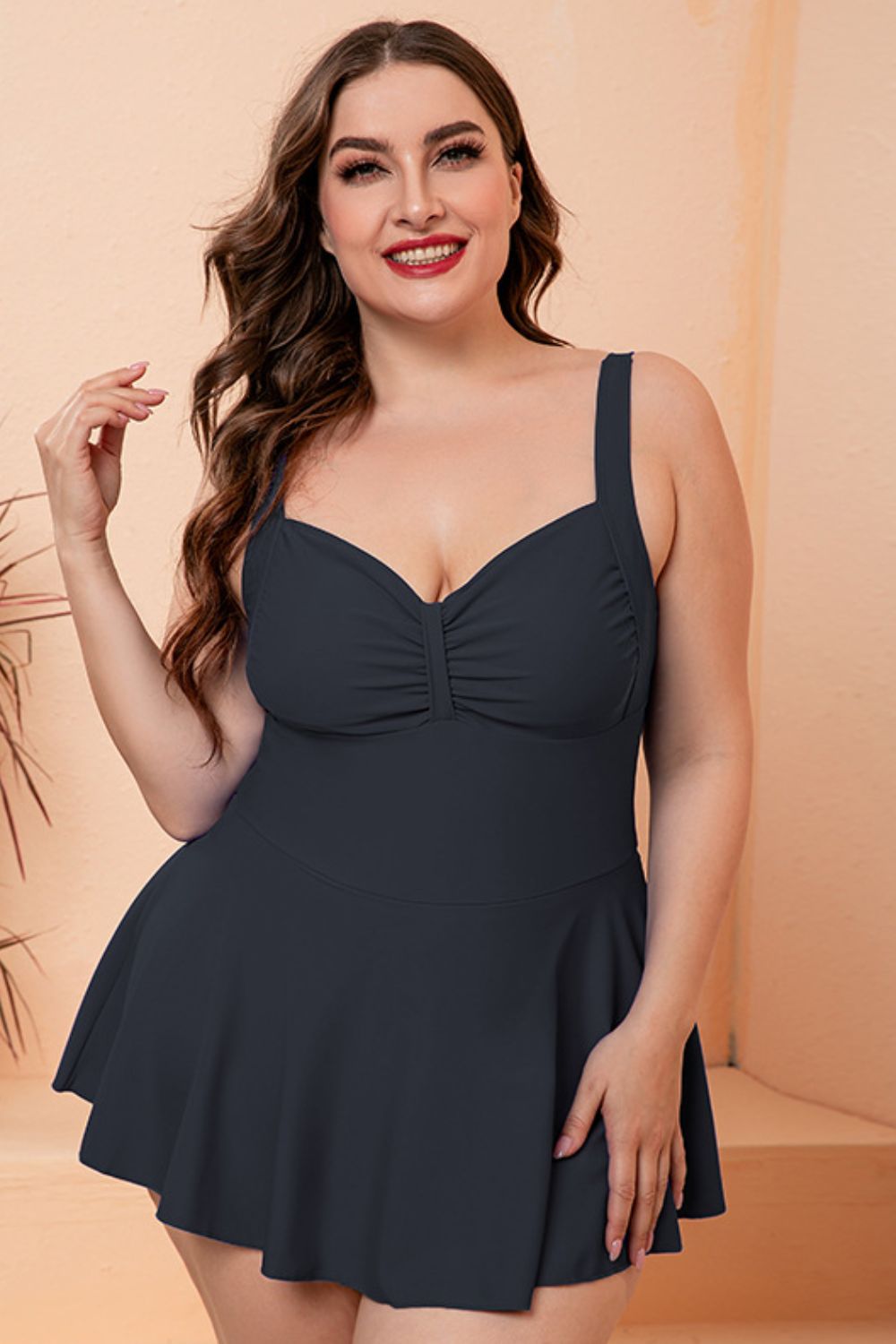 Full Size Gathered Detail Swim Dress (6 Variants)