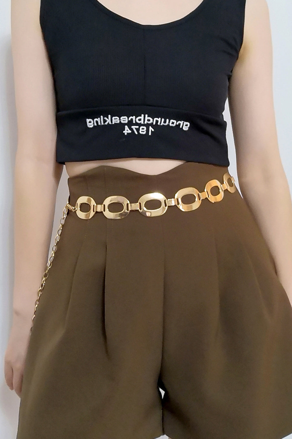 Round and Round Metal Chain Belt