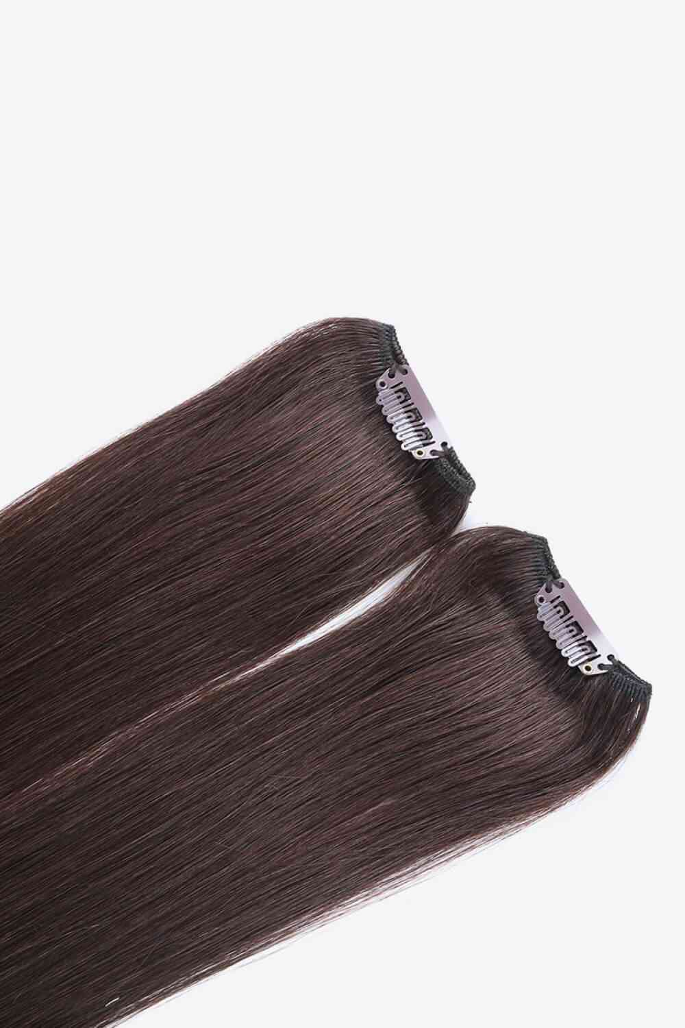 18" Clip-In Straight Indian Human Hair Extensions