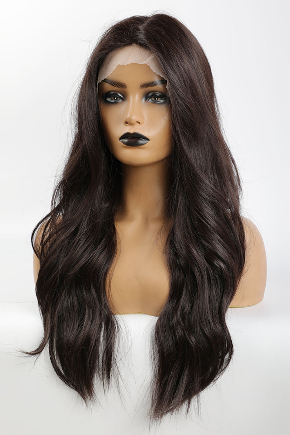 26" Brown Long Wave Synthetic Lace Front Wig