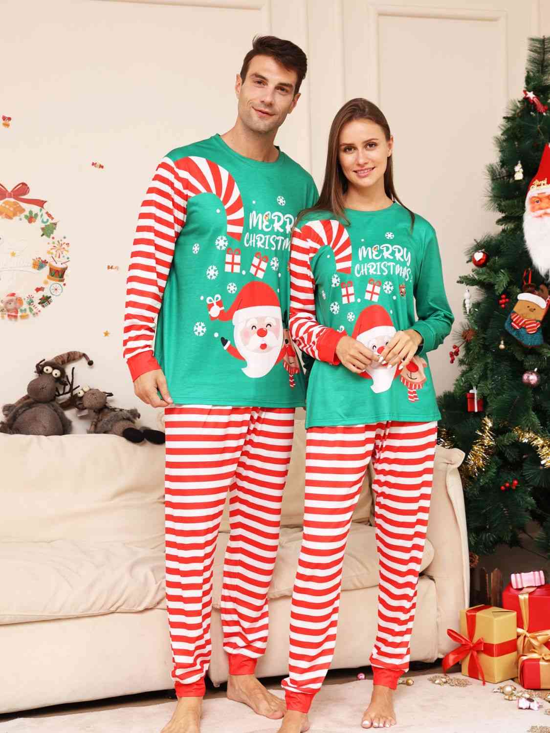 Matching Men's Candy Cane Pajama Set