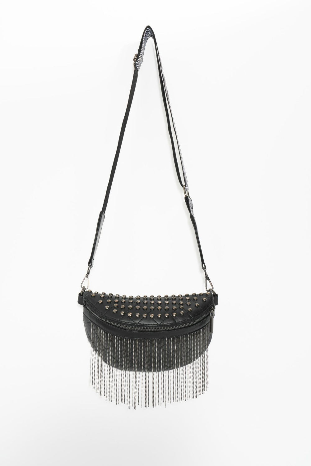 Studded Sling Bag with Fringes (3 Variants)