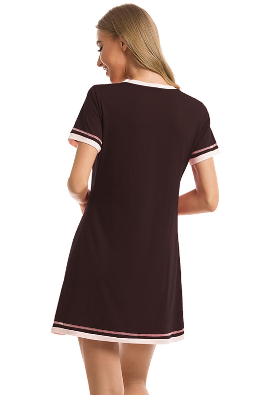 Contrast Short Sleeve Night Gown (11 Variants)