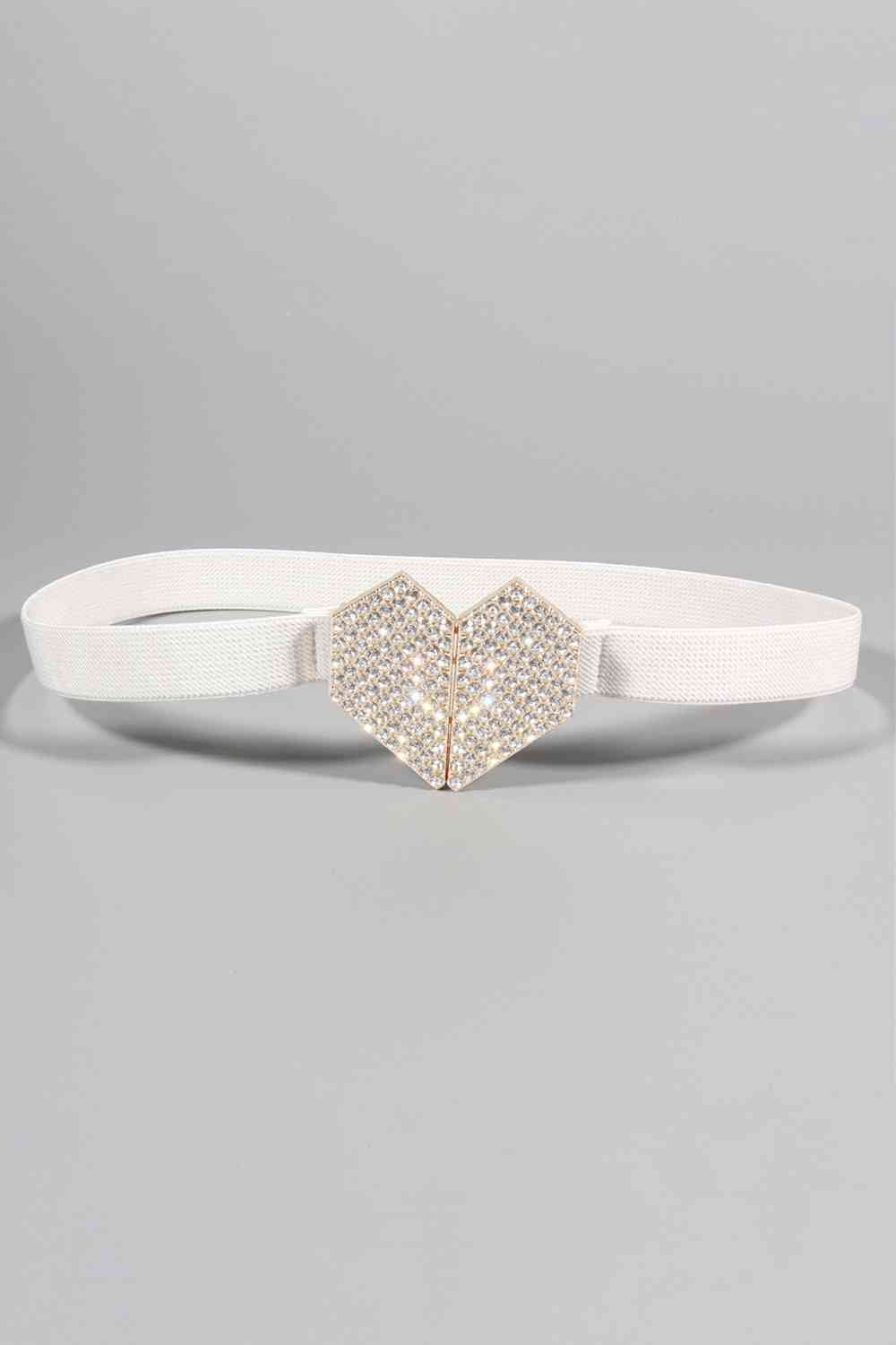 Diamond Heart Elastic Buckle Belt (2 Variants)