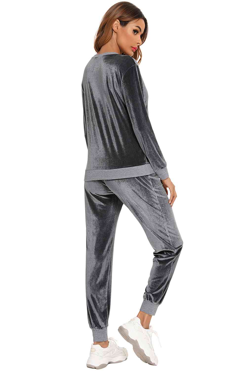 Velour Style Long Sleeve Loungewear Set (3 Variants)