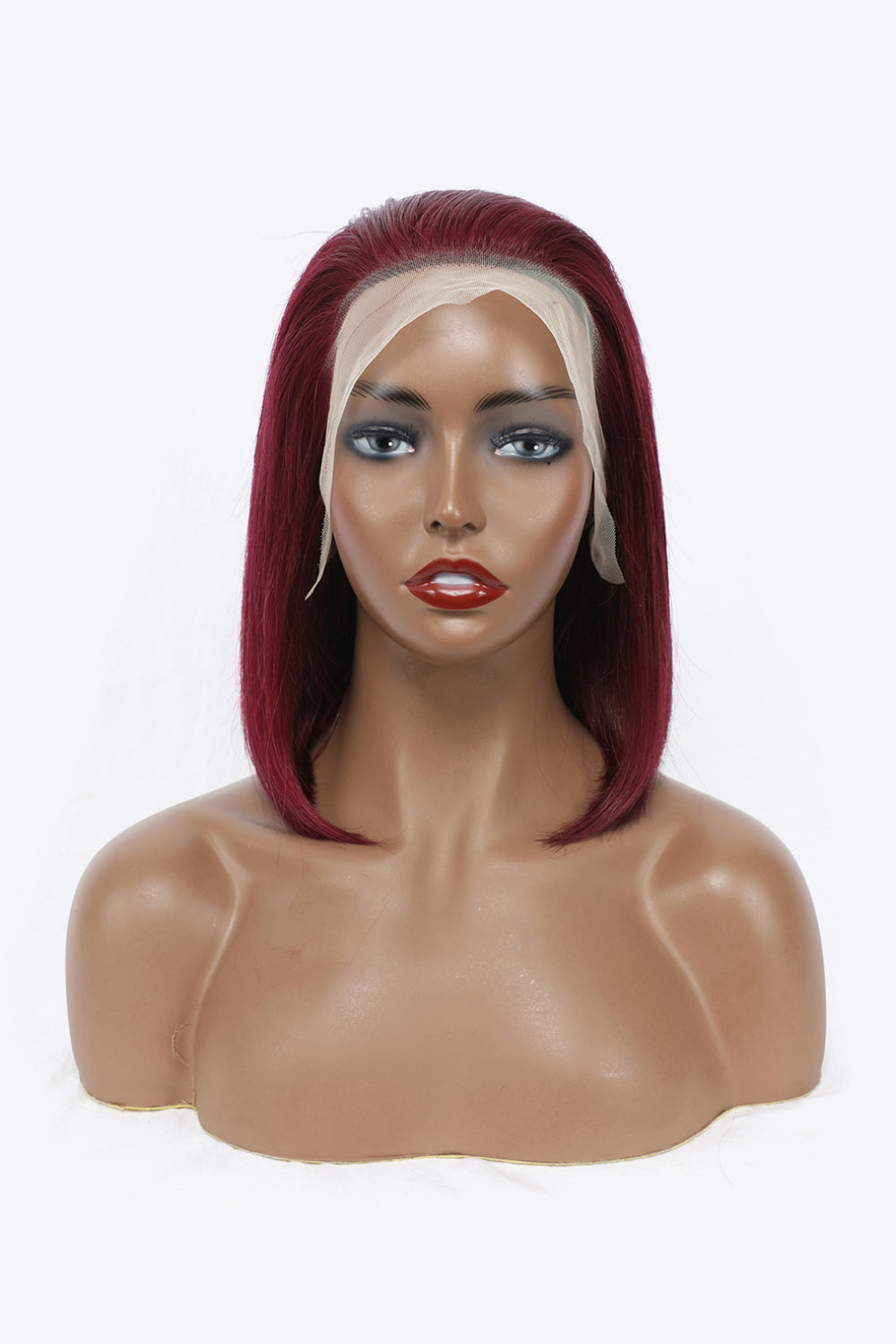 12" Red Lace Front Human Hair Wig