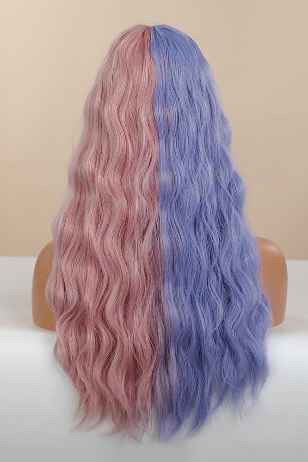 26" Mermaid Style Blue/Pink Split Long Wave Synthetic Wig