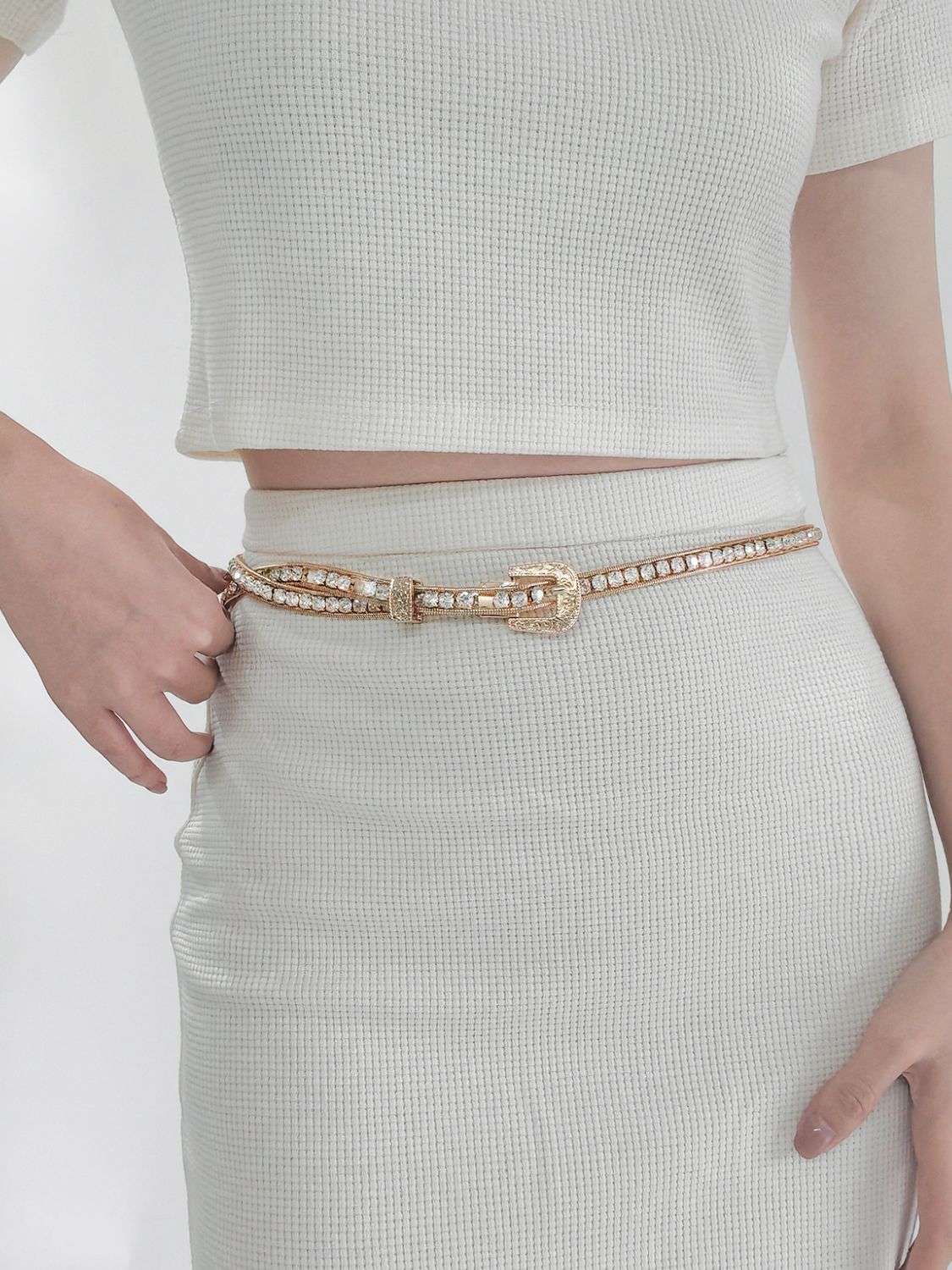 Rocks All Around Rhinestone Metal Belt