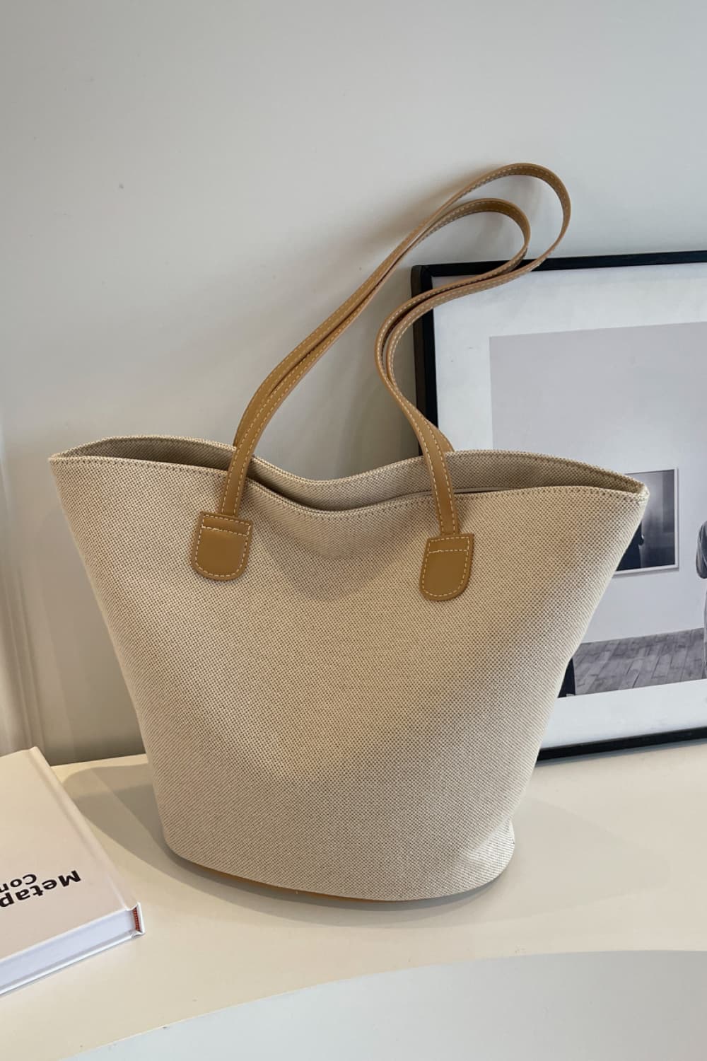 Khaki Canvas Tote Bag