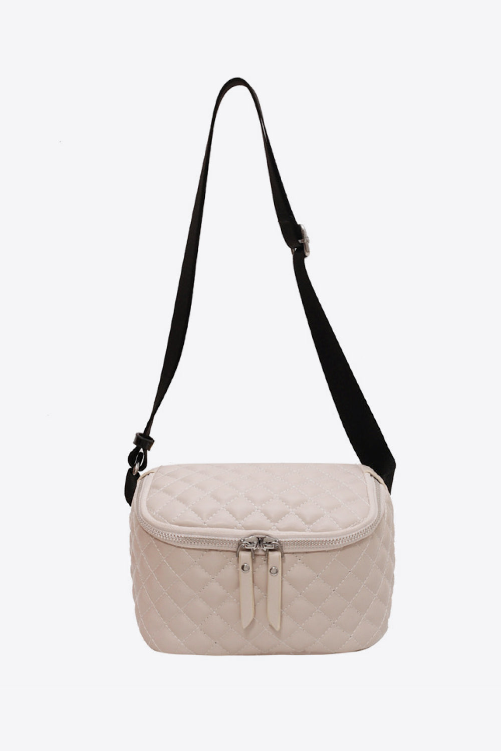 Compact Ivory Diamond Pattern Purse