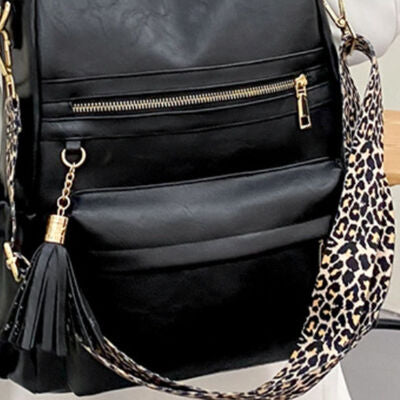 PU Leather Convertible Backpack