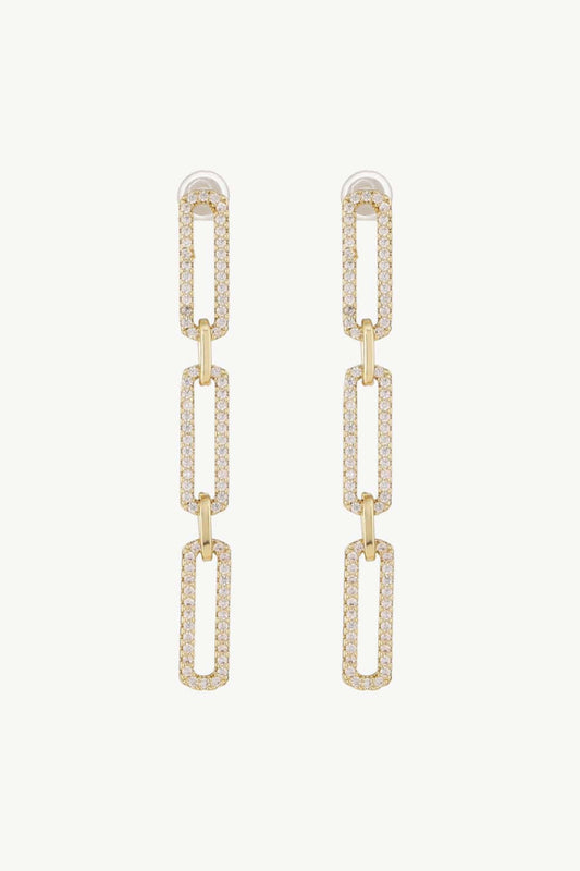 Rhinestone Chunky Chain Drop Earrings