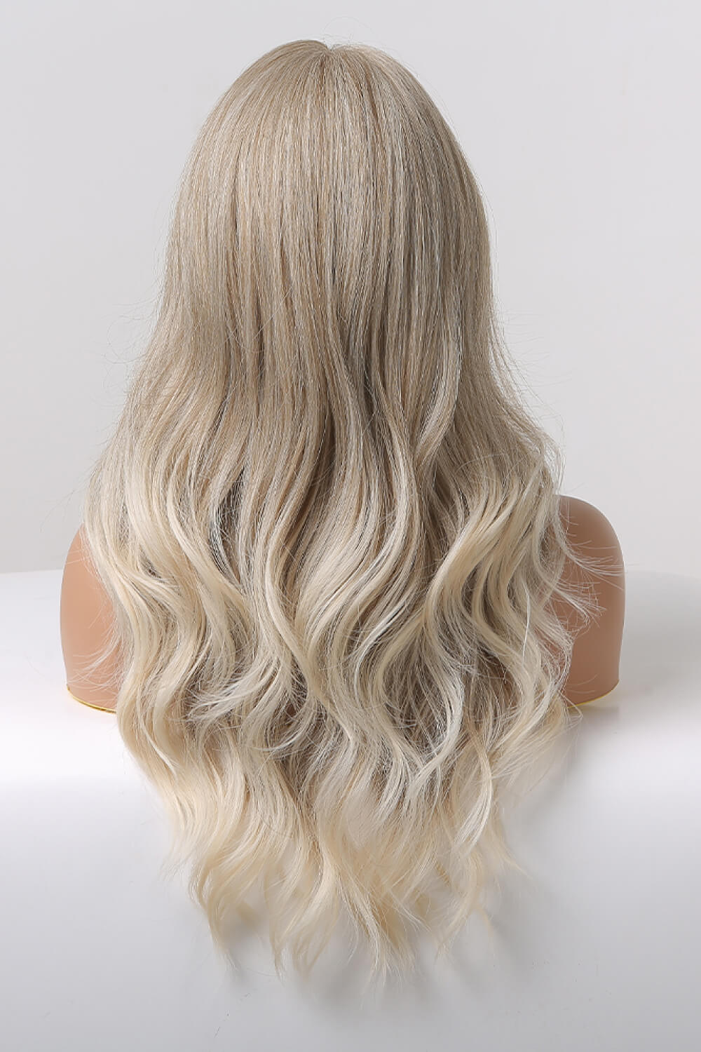 24" Medium Blonde Highlights Long Wave Lace Front Synthetic Wig