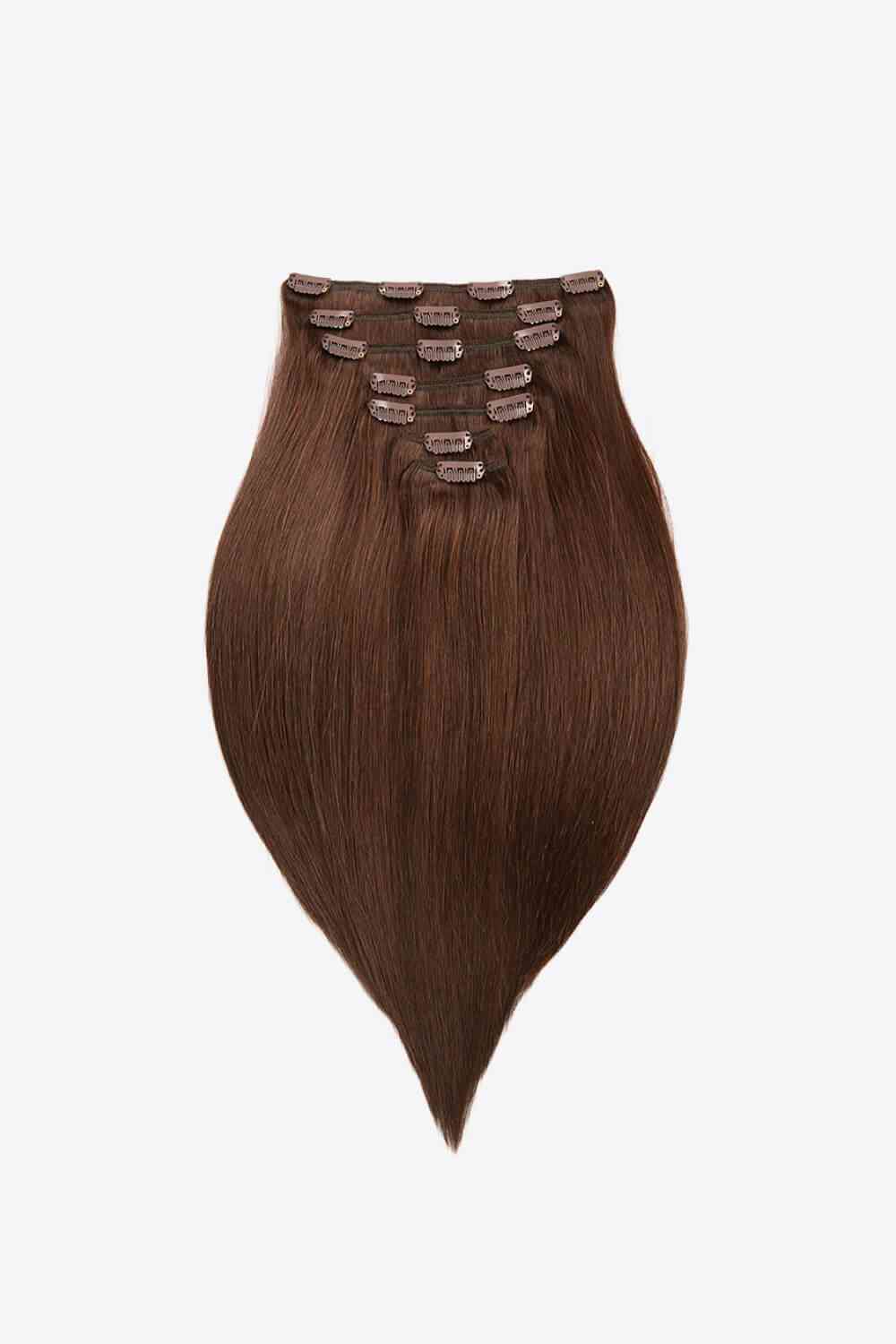 18" Clip-In Straight Indian Human Hair Extensions