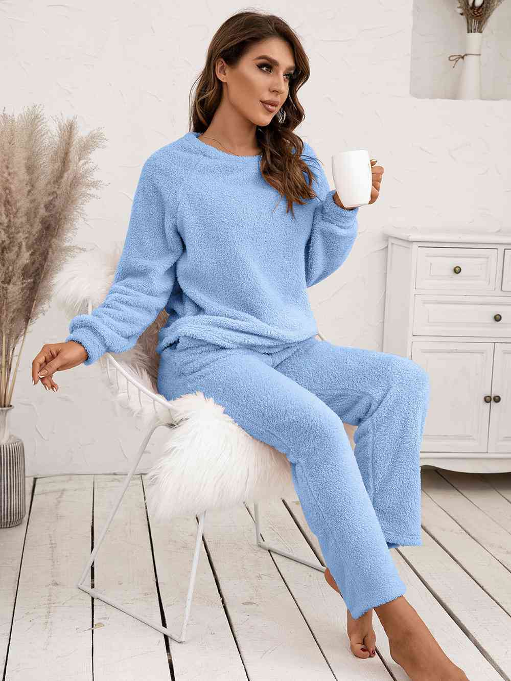 Teddy Long Sleeve Top & Pants Lounge Set (9 Variants)