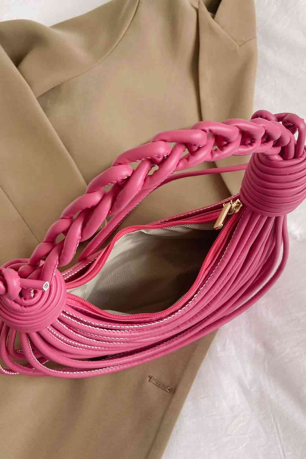 Braided Strap Handbag with Draped Detail (8 Variants)