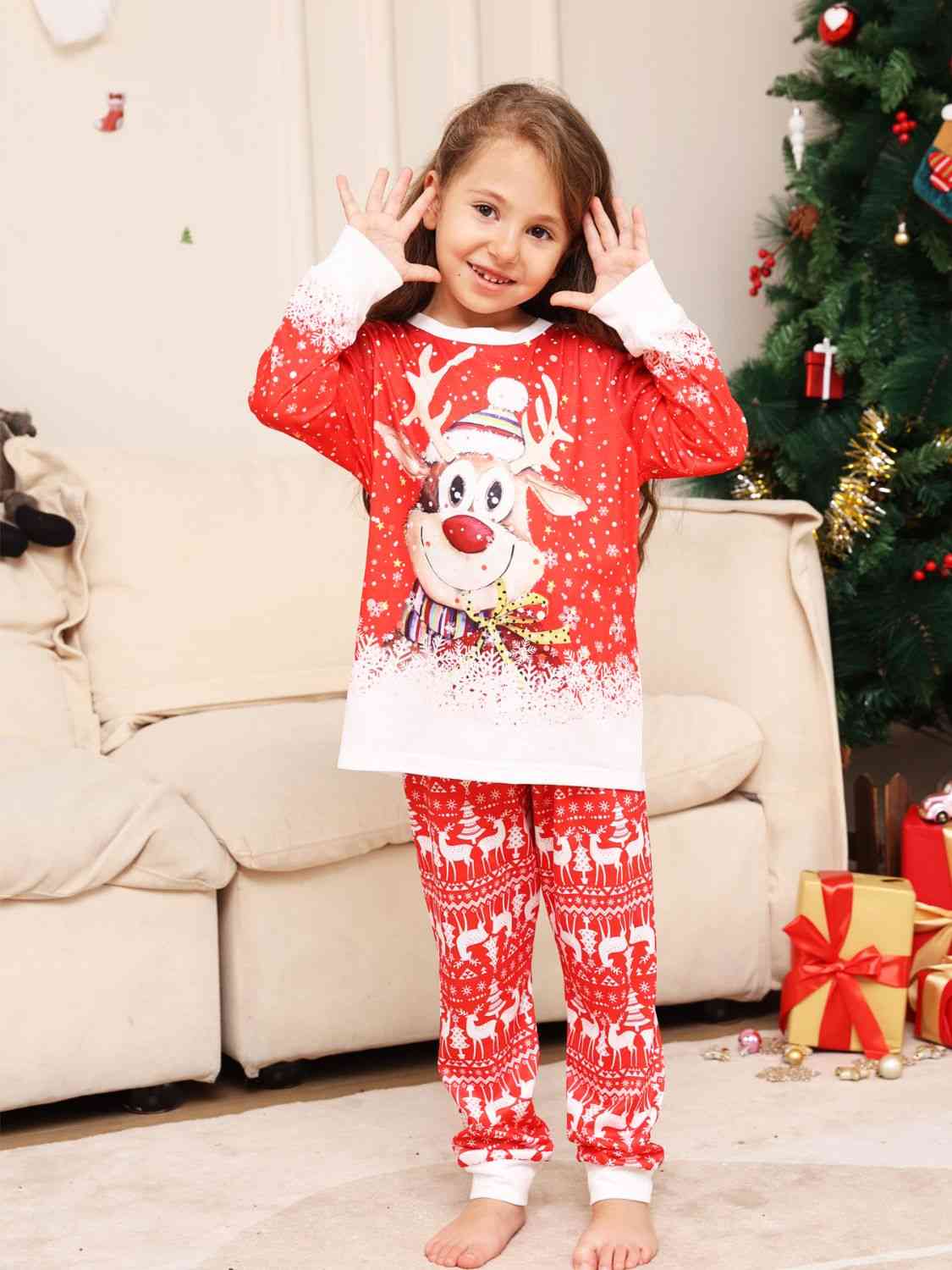 Matching Baby's 3-18 Months Rudolph/Bow Pajama Set