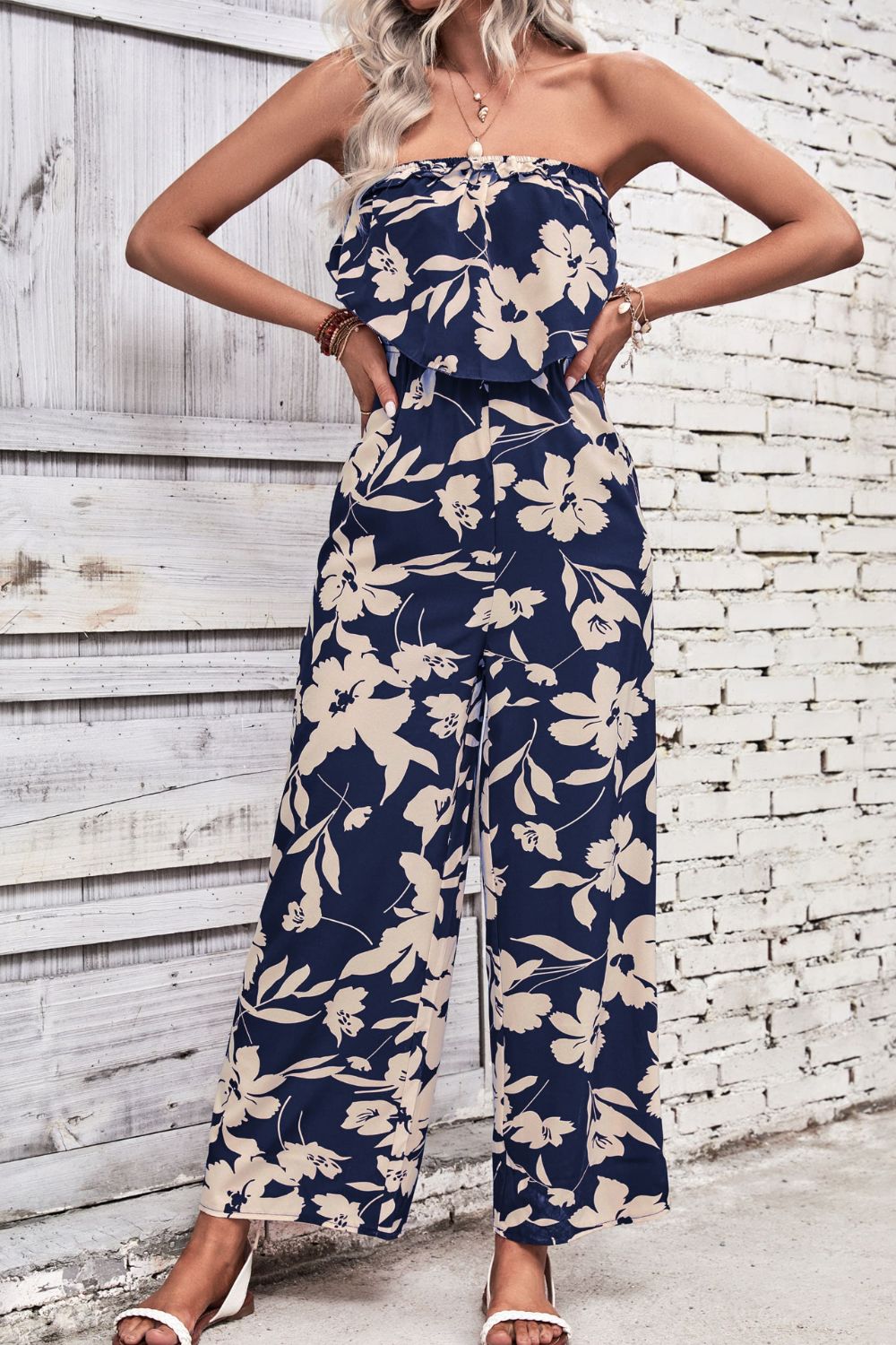 Hawaii Vibes Strapless Wide Leg Jumpsuit (4 Variants)