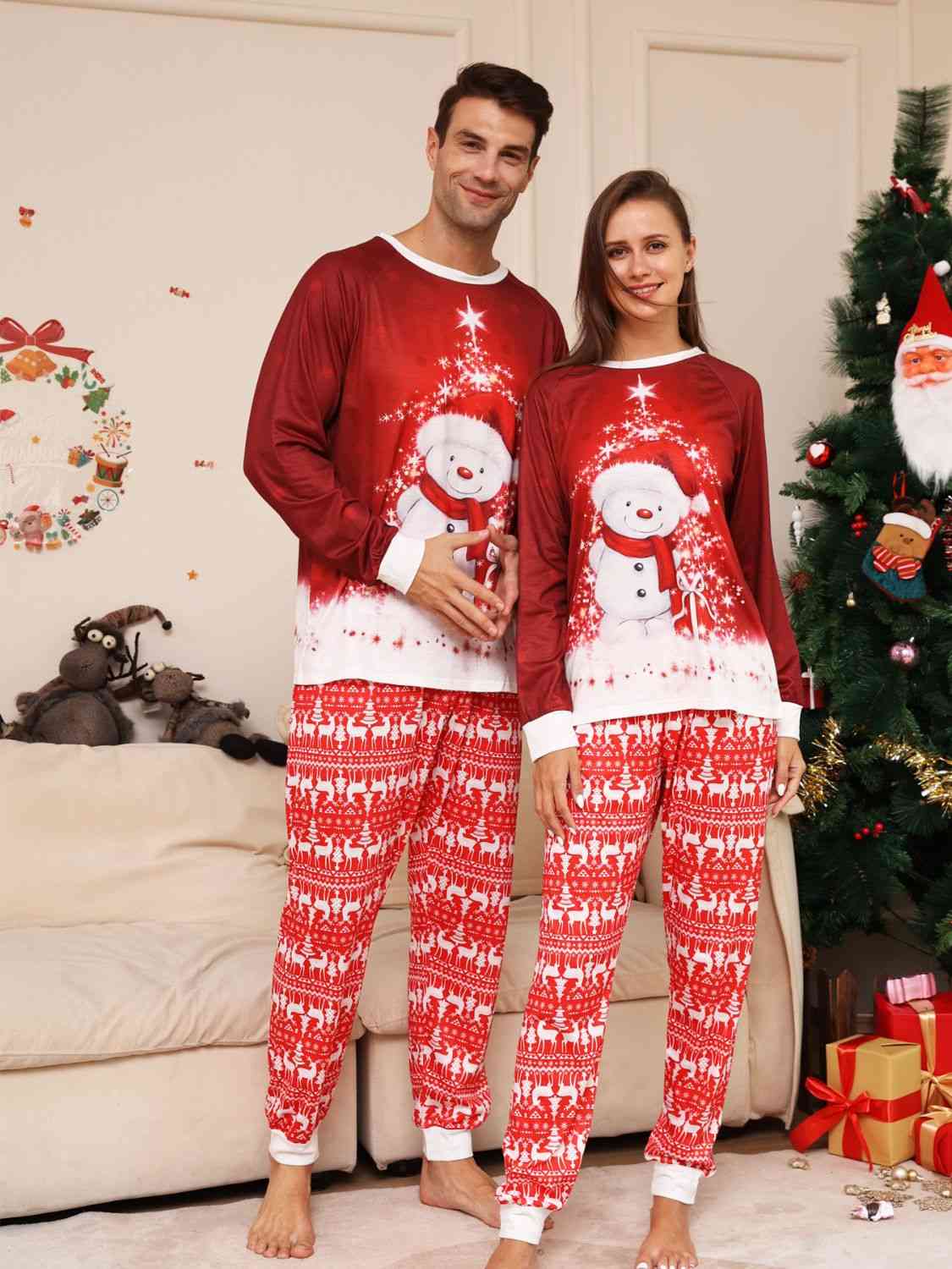 Matching Men's Snowman Pajama Set