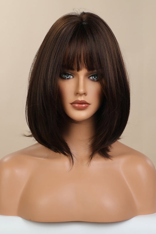 9'' Shoulder Length Synthetic Bob Wig With Bangs