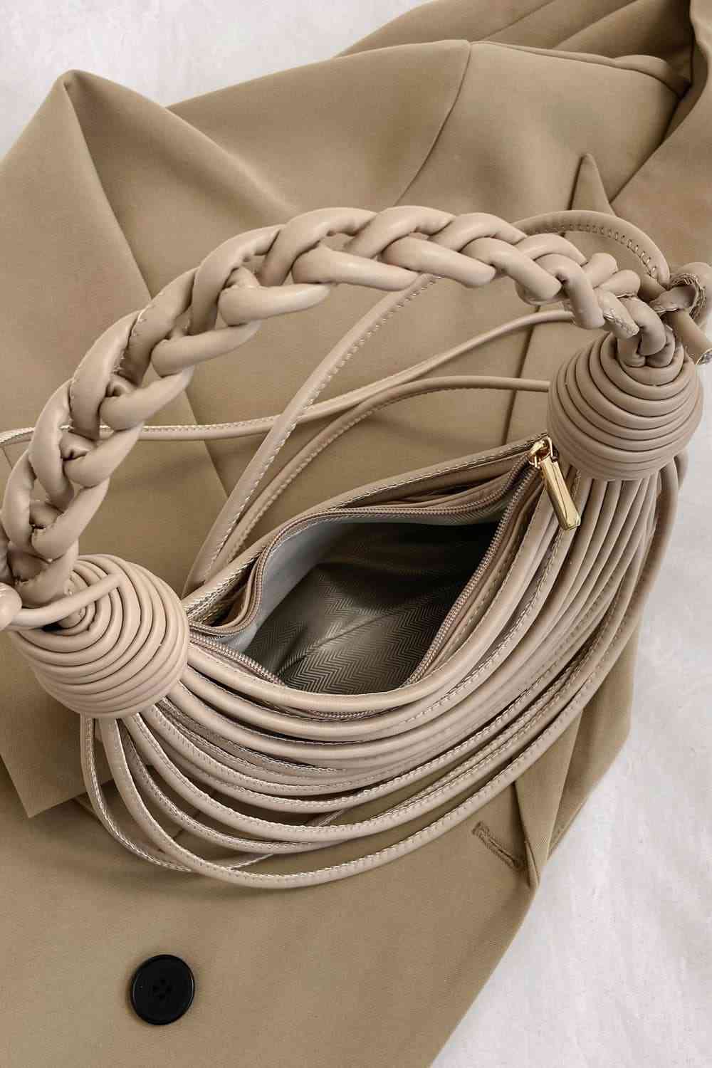 Braided Strap Handbag with Draped Detail (8 Variants)