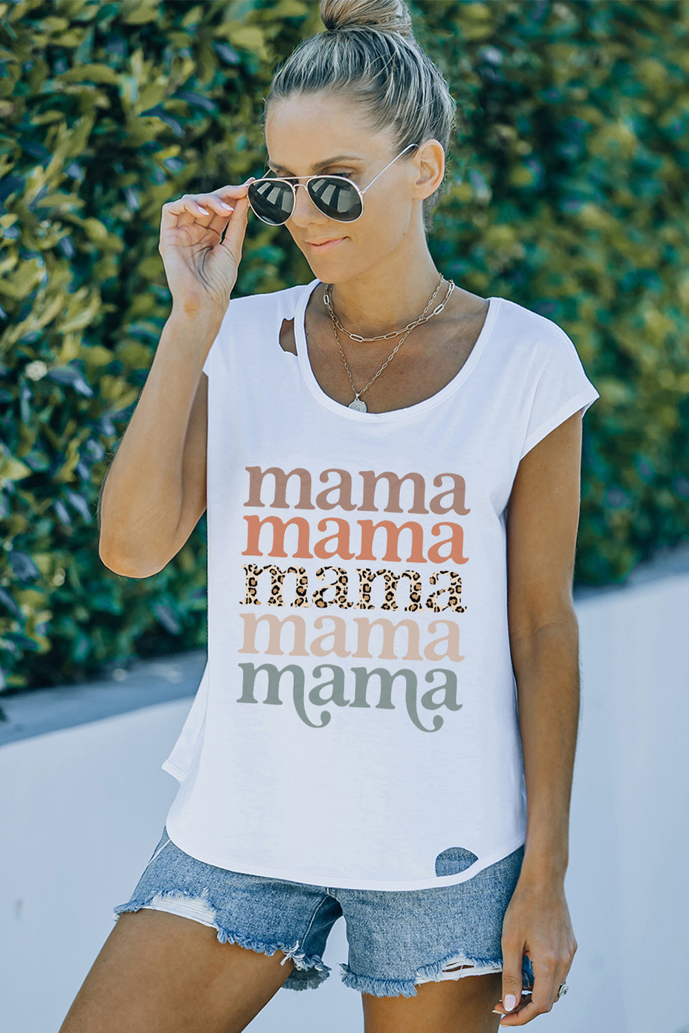 MAMA Graphic Cutout Tee