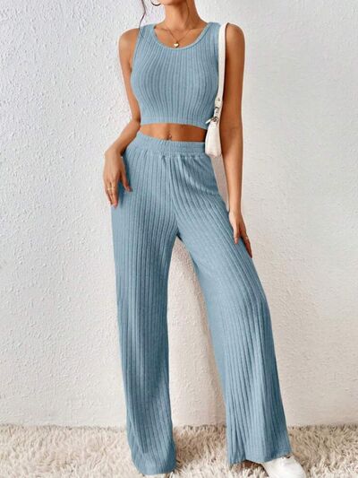 Ribbed Tank & Pants Lounge Set (4 Variants)