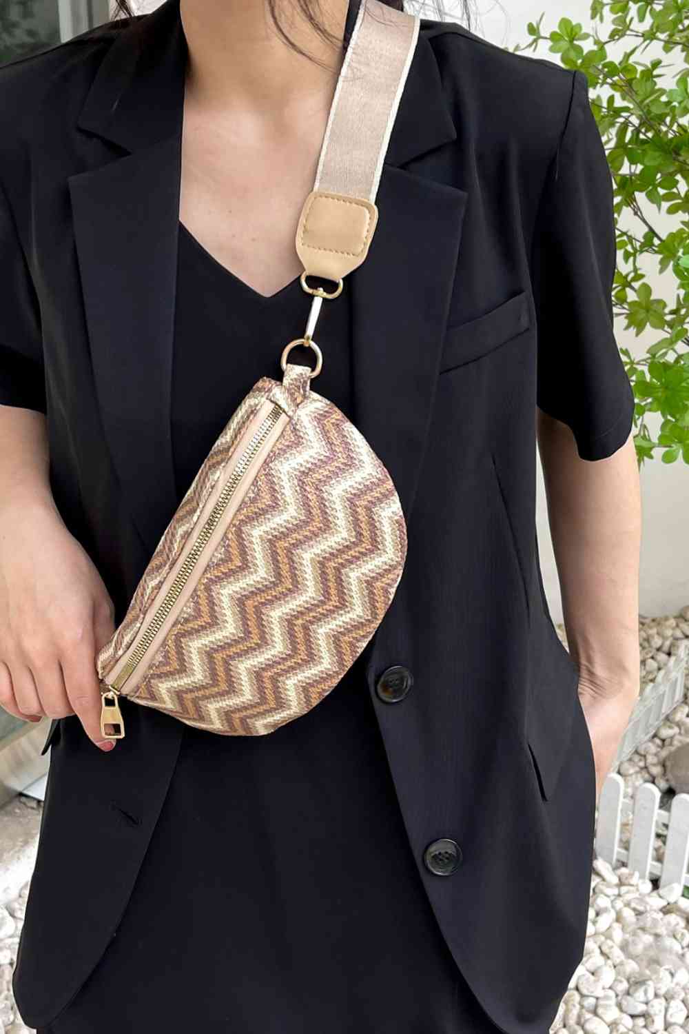 Adored Chevron Straw Sling Bag (3 Variants)